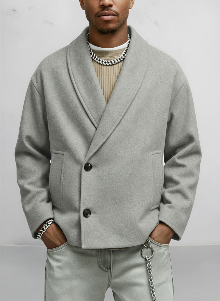 Image of Luke | Men's Shawl Collar Short Jacket