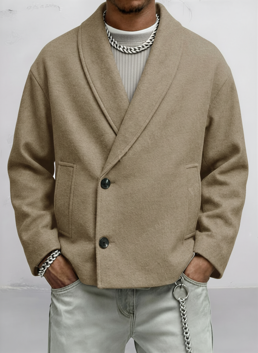 Image of Luke | Men's Shawl Collar Short Jacket