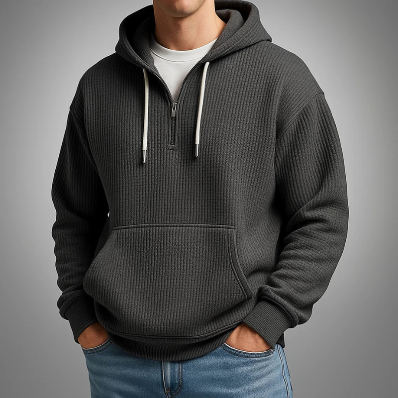 Image of Luther | Men's Half-Zip Waffle Knit Hoodie