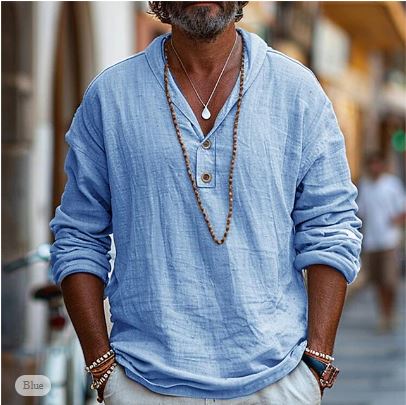 Image of Luther | Men's Long Sleeve Henley Shirt