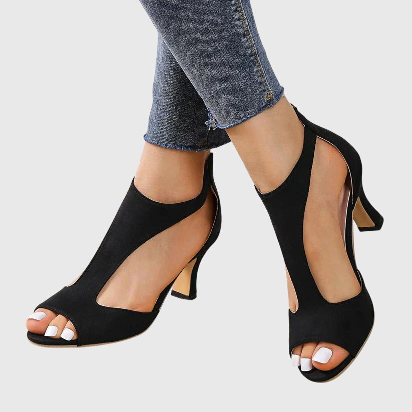 Image of Madison | Women's Peep Toe T-Strap Heels