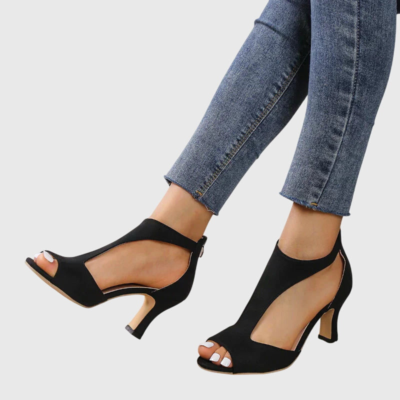 Image of Madison | Women's Peep Toe T-Strap Heels