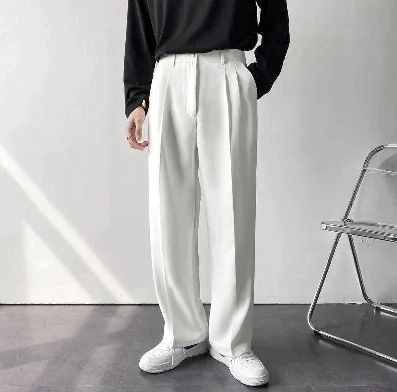 Image of Manuel | Men's Pleated Wide Leg Formal Pants