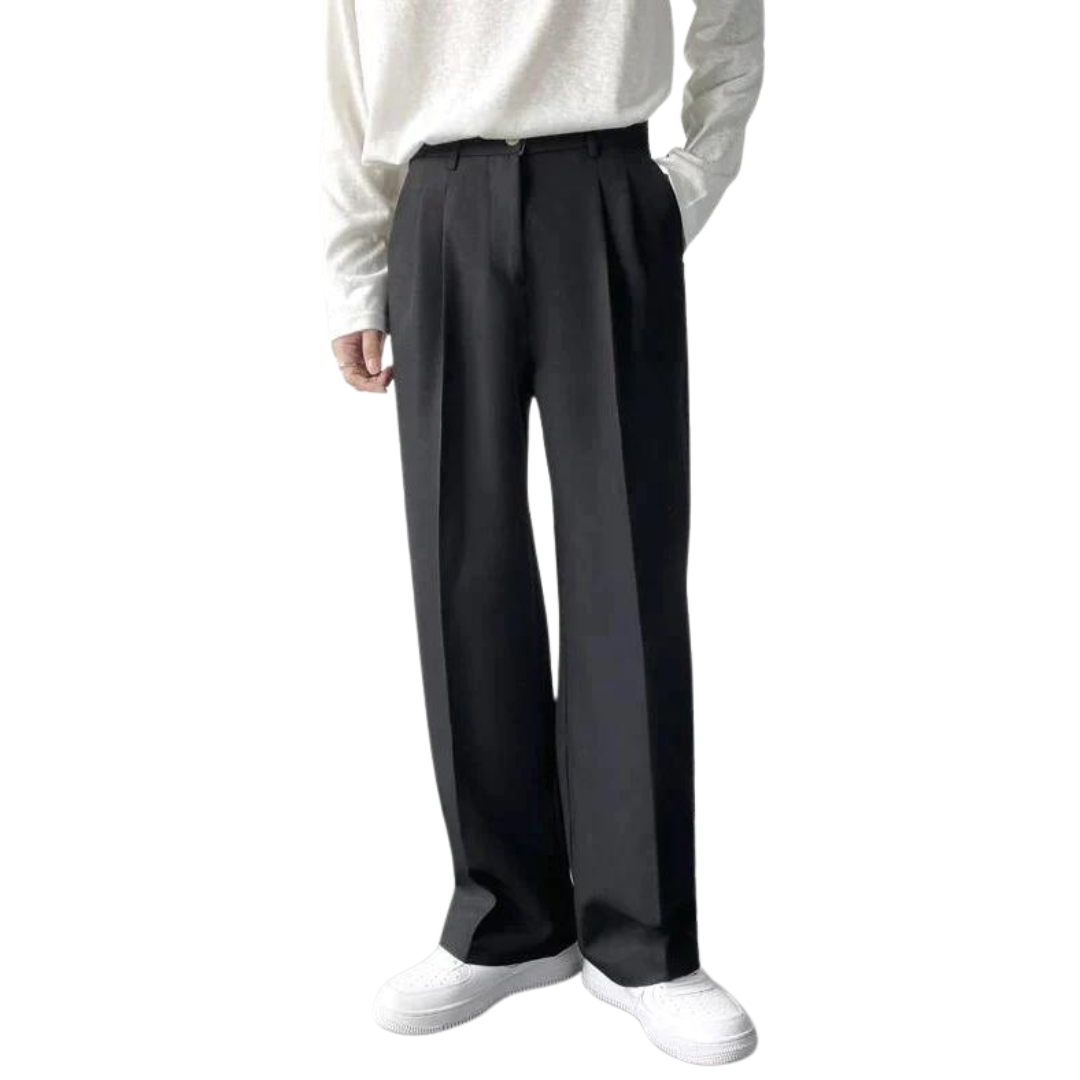 Image of Manuel | Men's Pleated Wide Leg Formal Pants