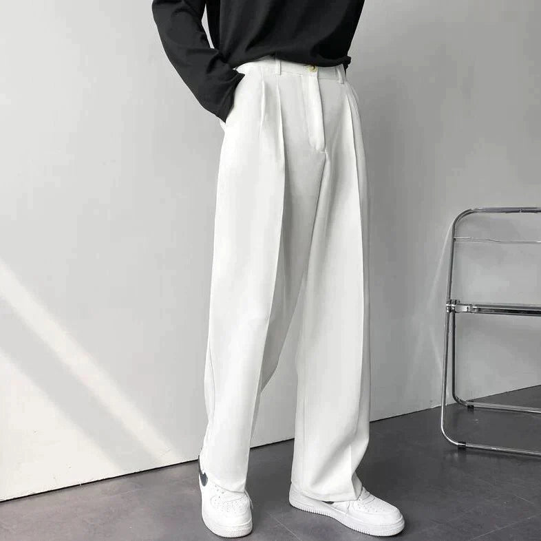 Image of Manuel | Men's Pleated Wide Leg Formal Pants