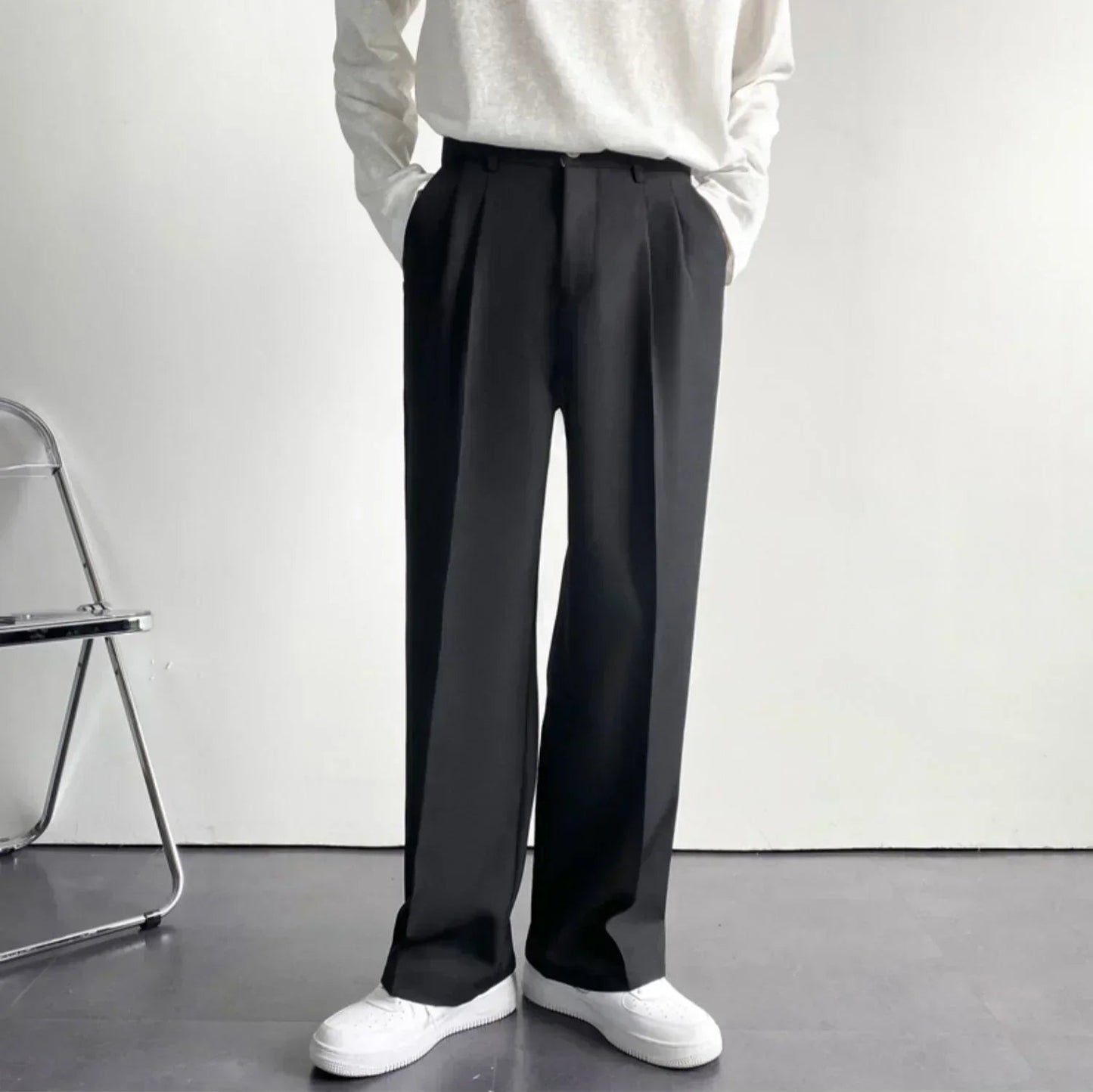 Image of Manuel | Men's Pleated Wide Leg Formal Pants