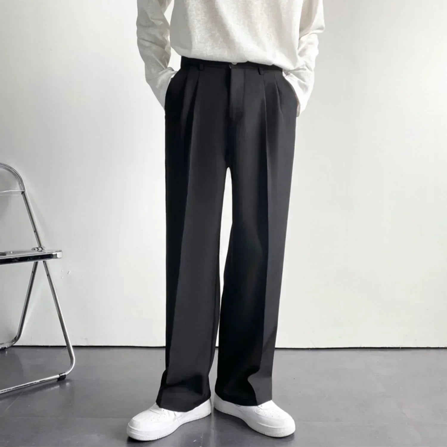 Image of Manuel | Men's Pleated Wide Leg Formal Pants