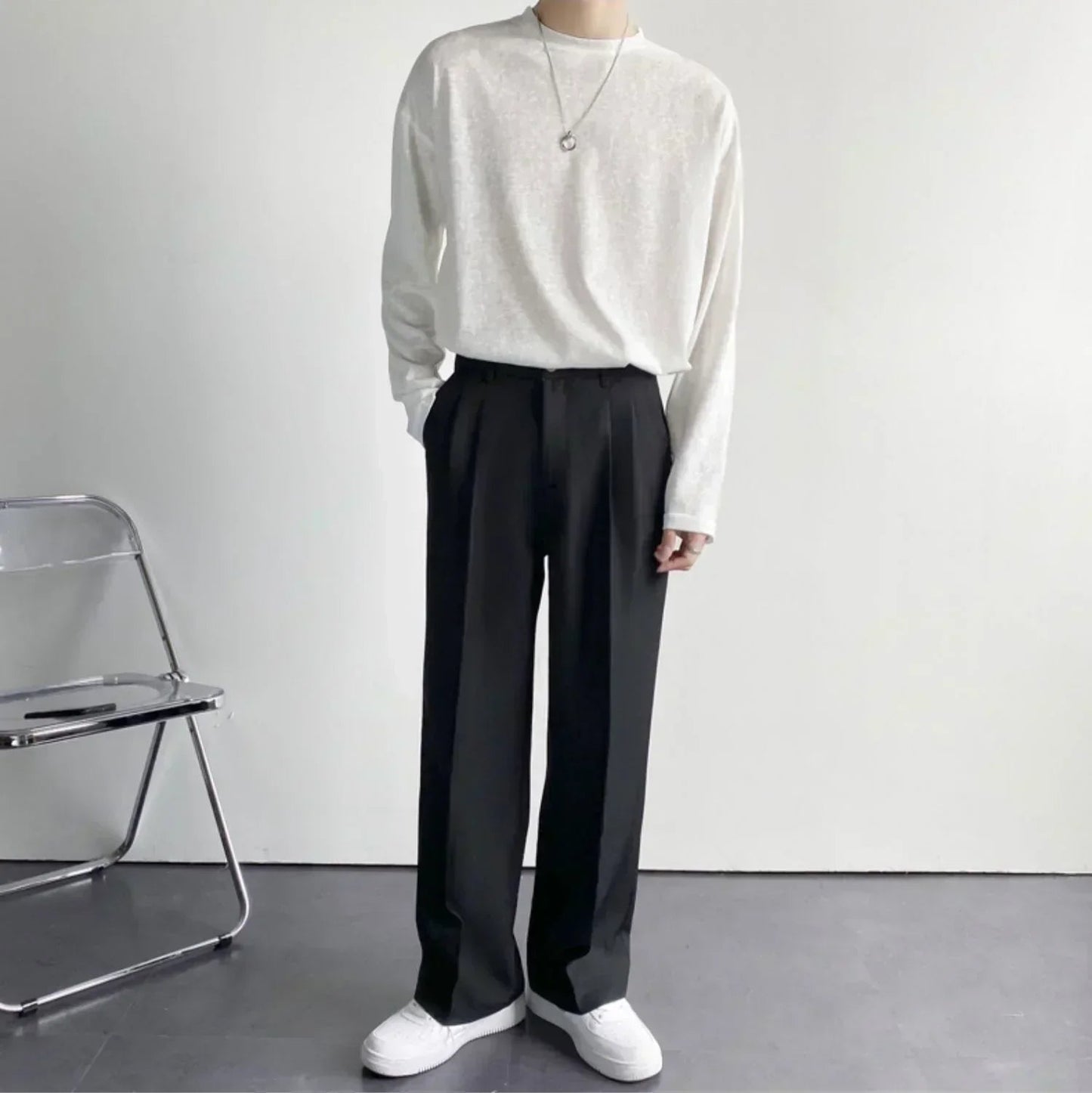 Image of Manuel | Men's Pleated Wide Leg Formal Pants