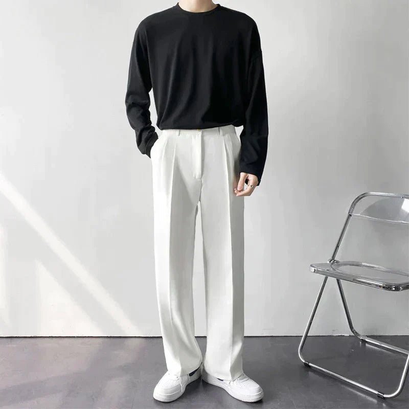 Image of Manuel | Men's Pleated Wide Leg Formal Pants