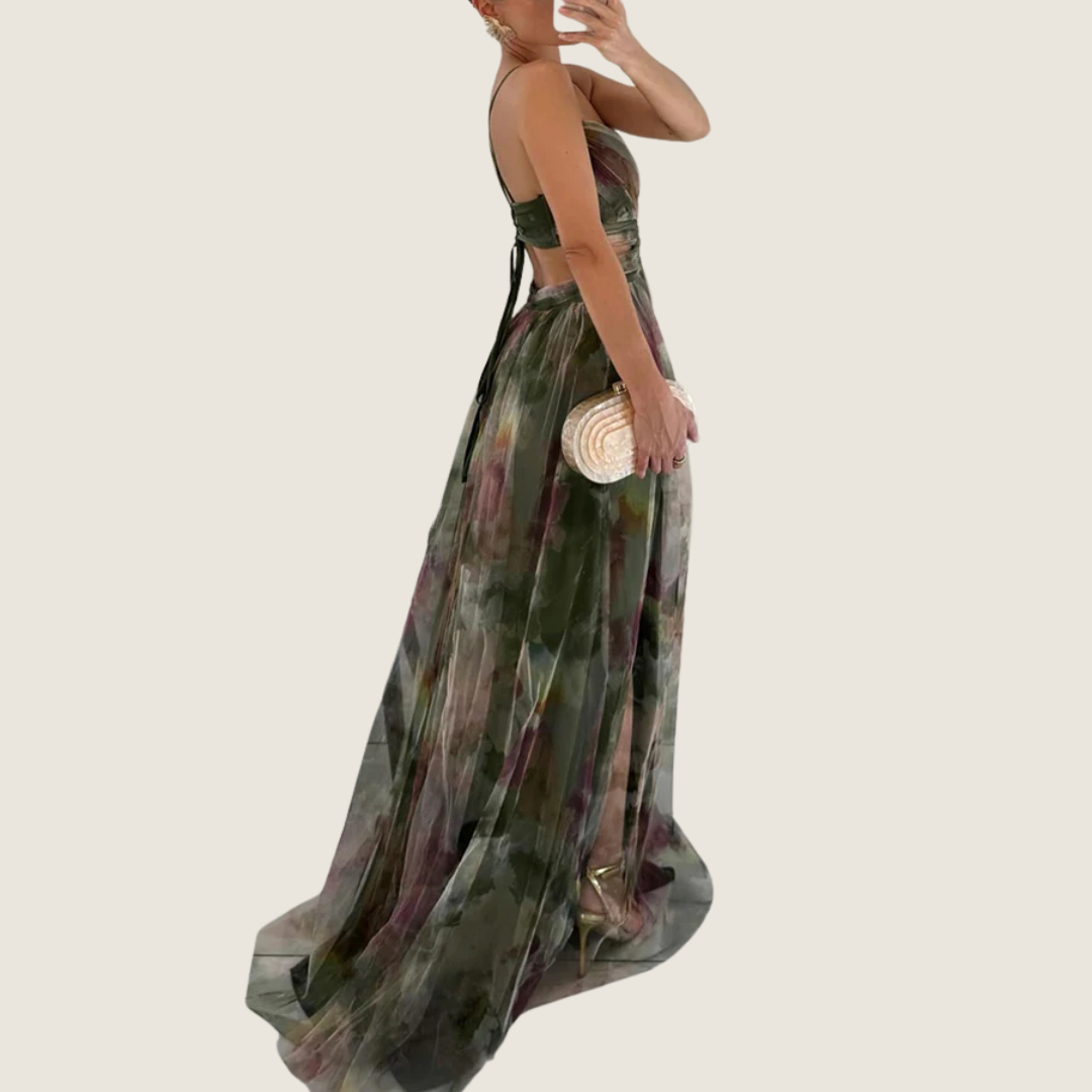 Image of Mary | Women's V-Neck A-Line Maxi Dress