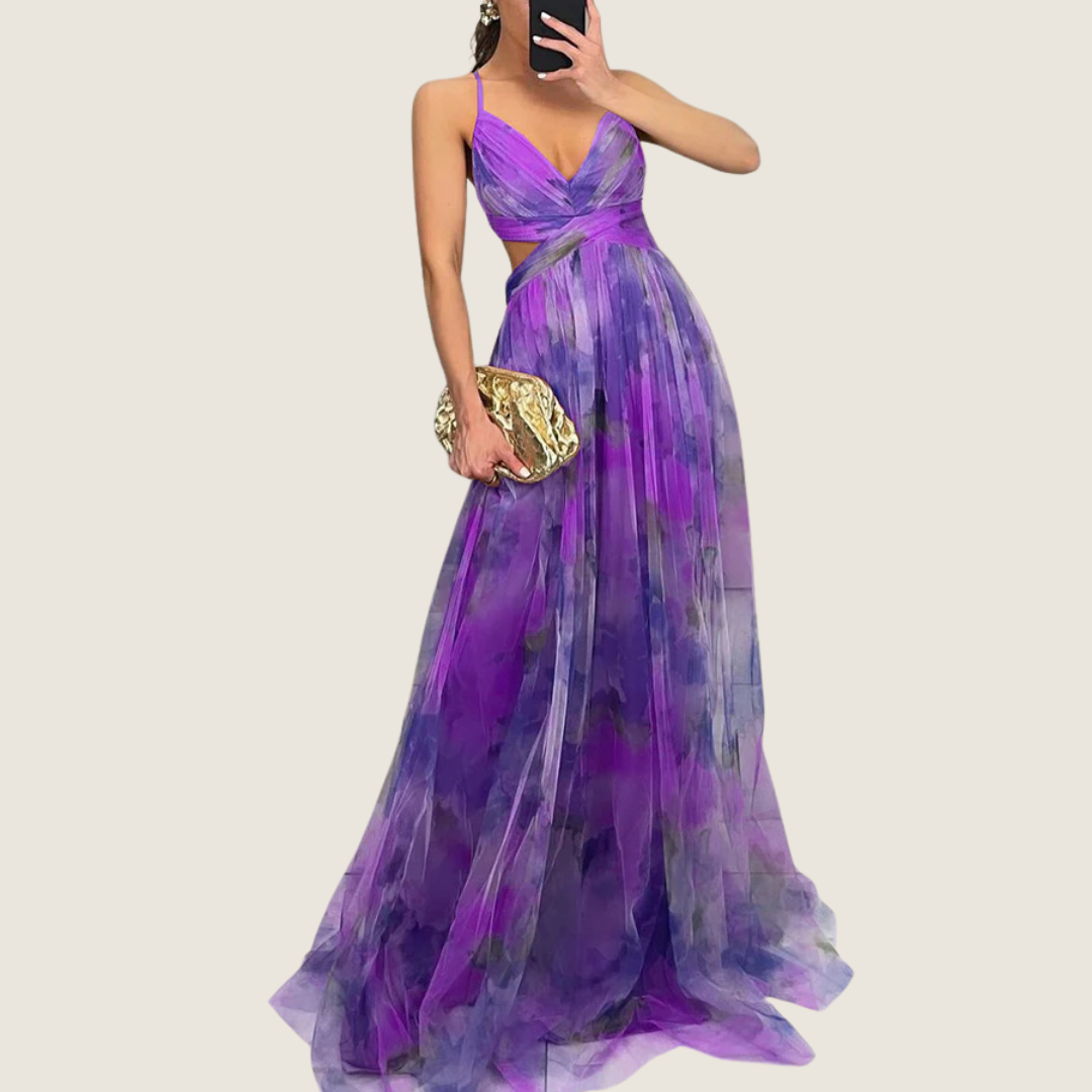 Image of Mary | Women's V-Neck A-Line Maxi Dress