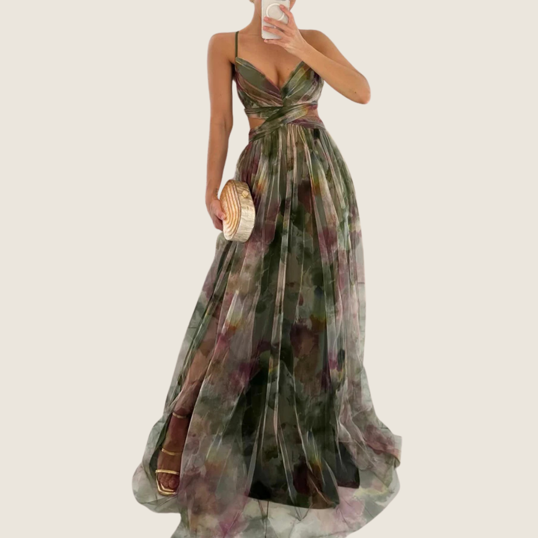 Image of Mary | Women's V-Neck A-Line Maxi Dress