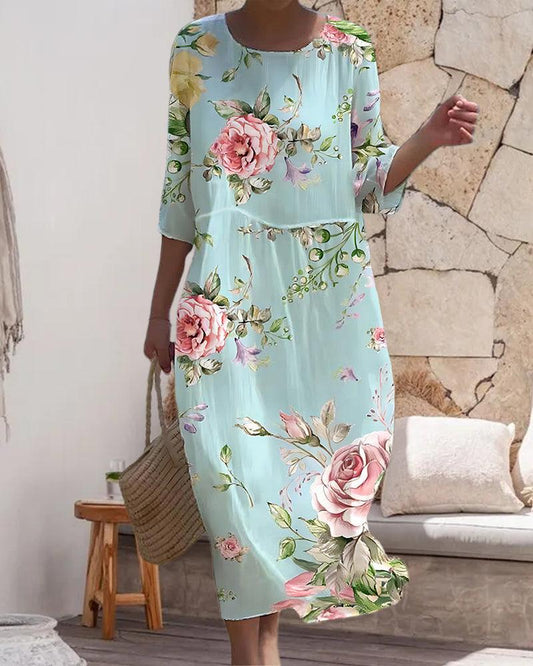 Image of Maya | Women's Relaxed Midi Floral Dress