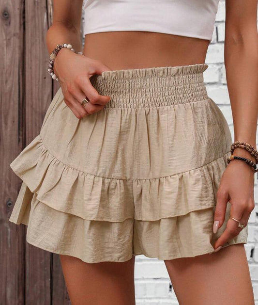 Image of Maya | Women's Ruffle Smocked Waist Shorts