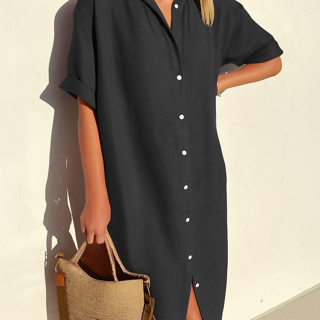 Image of Meredith | Women's Button-Down Midi Shirt Dress