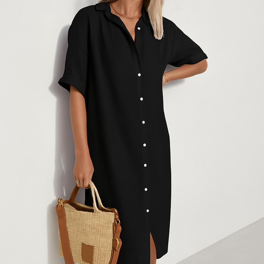 Image of Meredith | Women's Button-Down Midi Shirt Dress