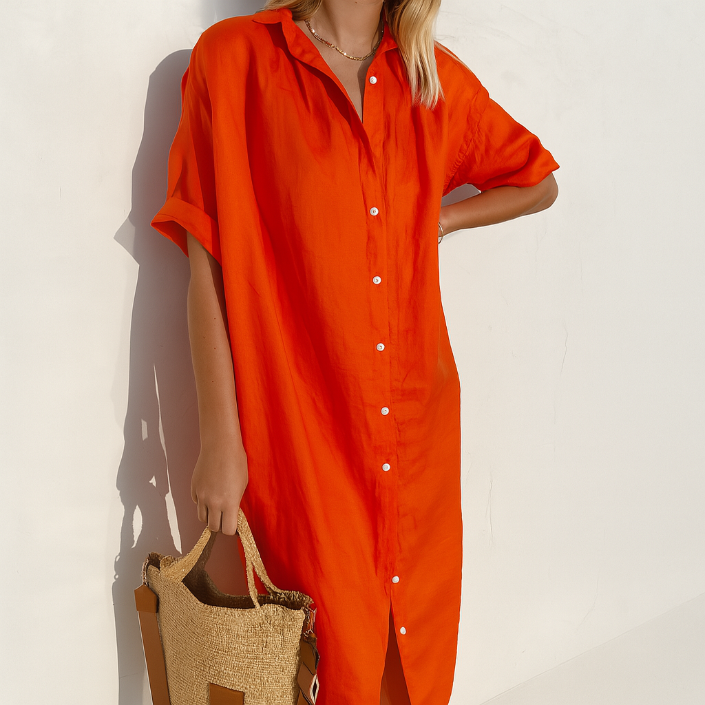 Image of Meredith | Women's Button-Down Midi Shirt Dress