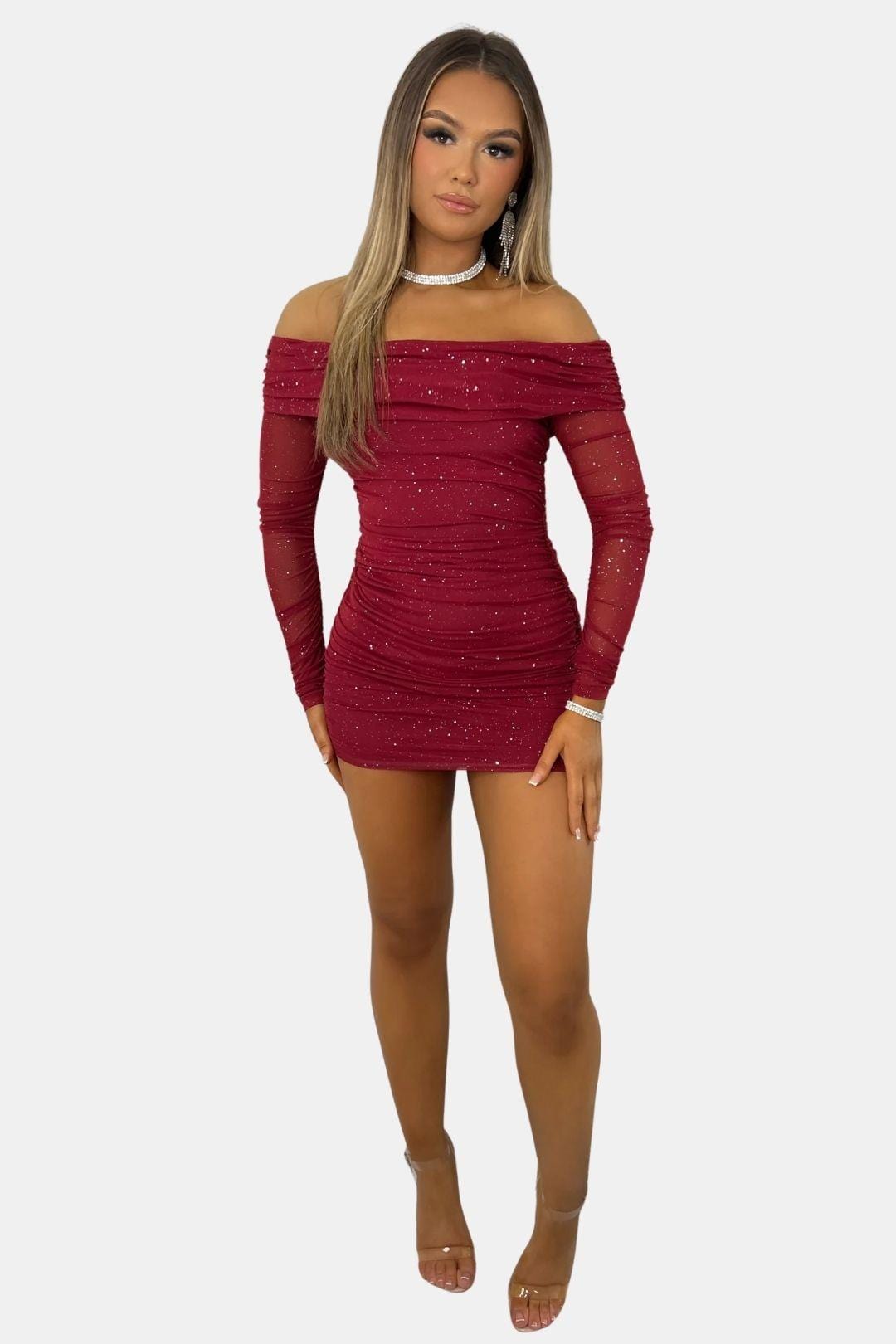 Image of Meredith | Women's Off-Shoulder Bodycon Mini Dress
