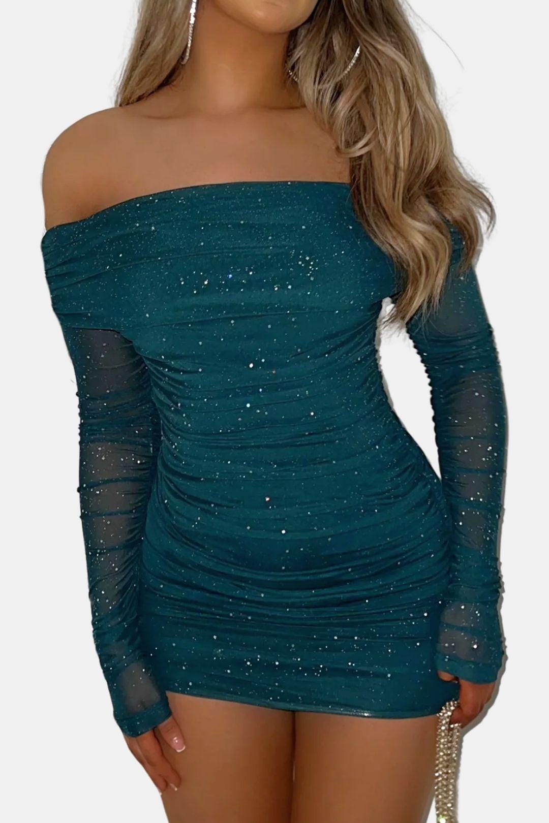Image of Meredith | Women's Off-Shoulder Bodycon Mini Dress