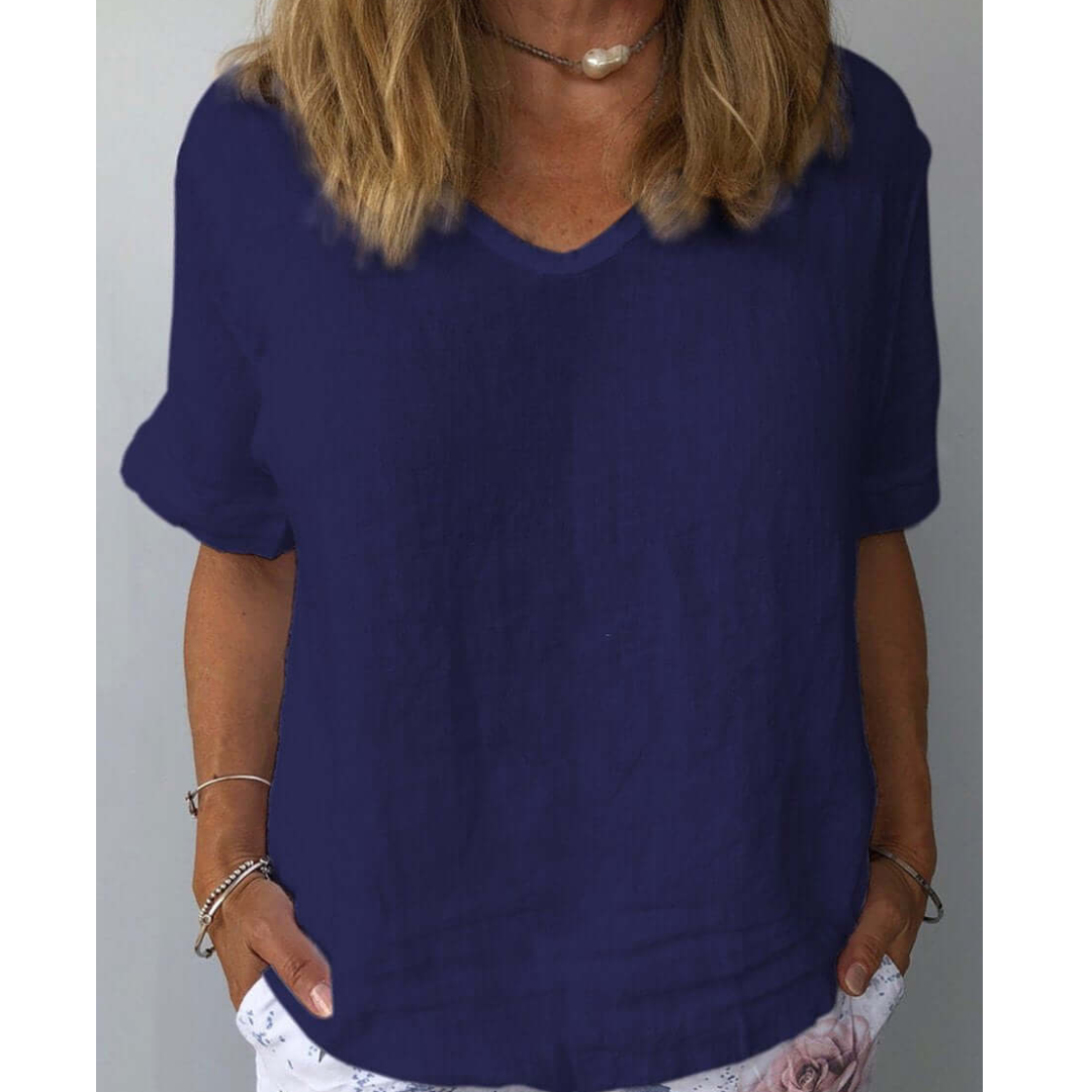 Image of Meredith | Women's Relaxed Fit V-Neck Top