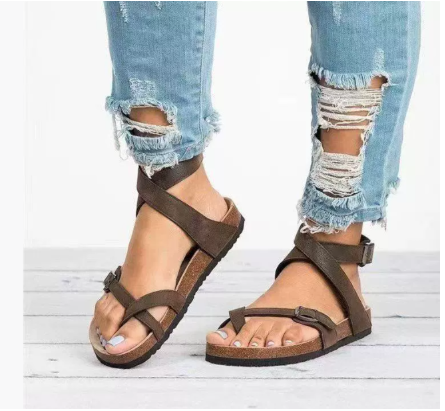 Image of Mia | Women's Ankle Strap Flat Sandals