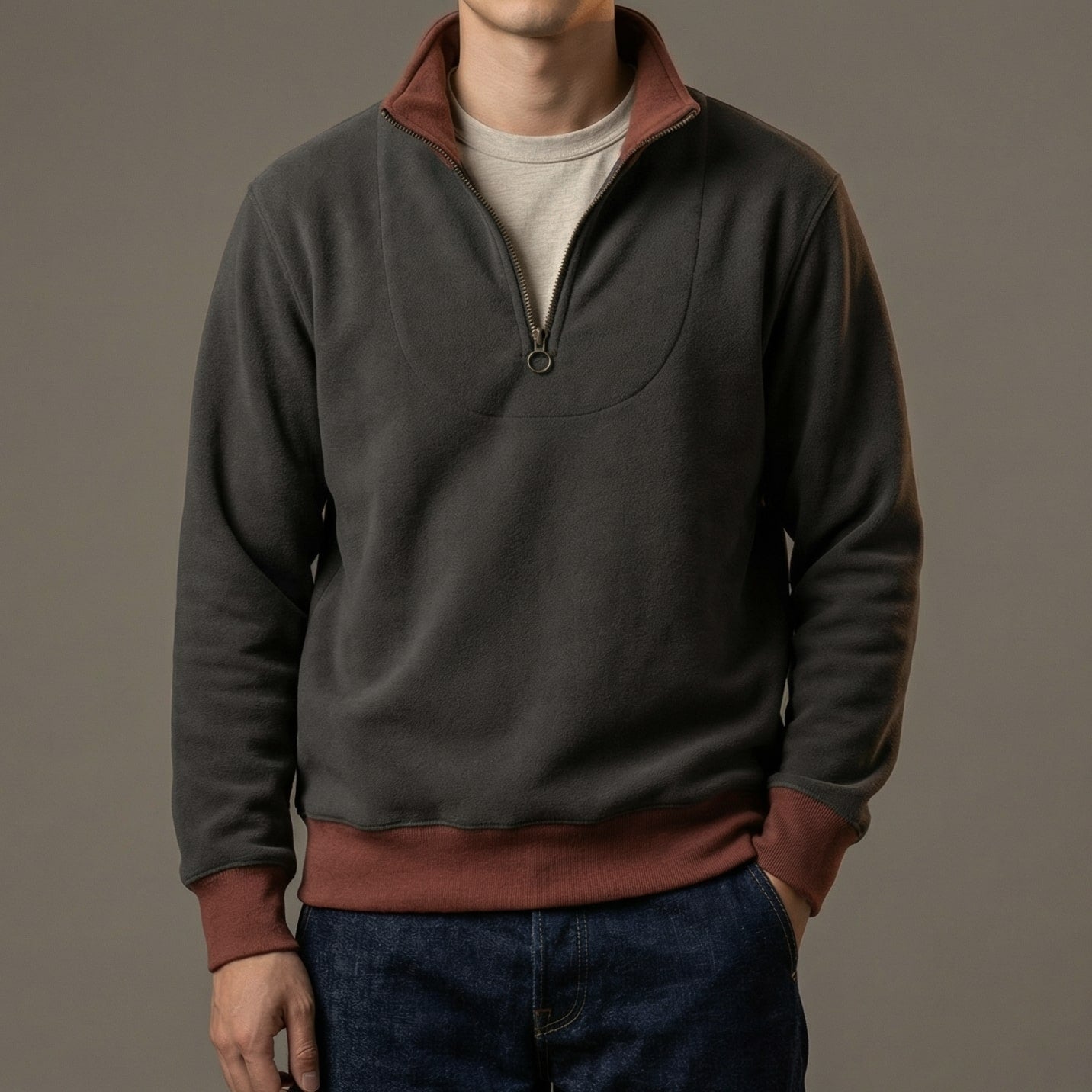 Image of Micah | Men's Quarter Zip Pullover Sweater
