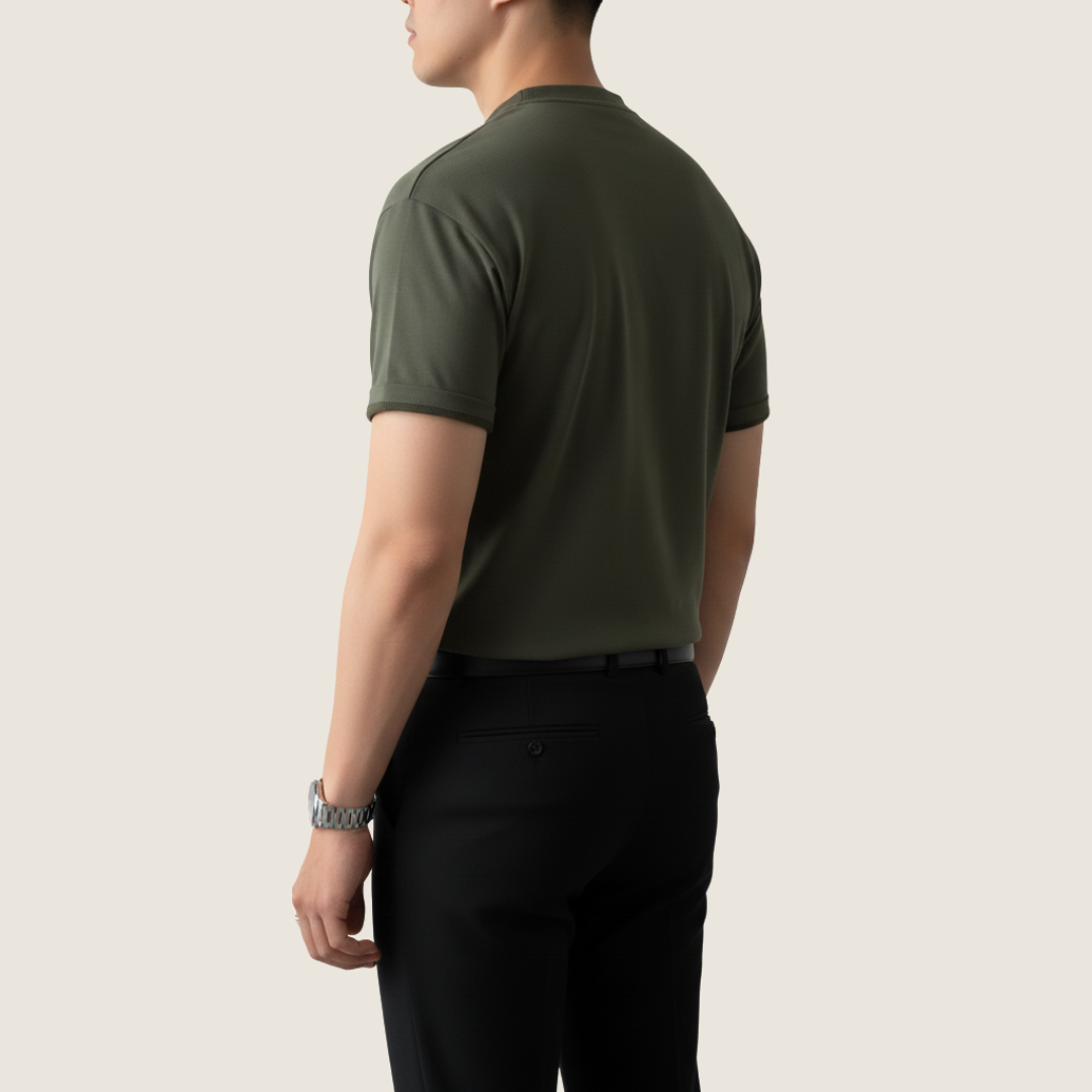 Image of Miles | Men's Button-Down Henley Short Sleeve T-Shirt