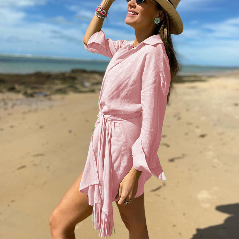 Image of Miranda | Women's V-Neck Wrap Mini Dress