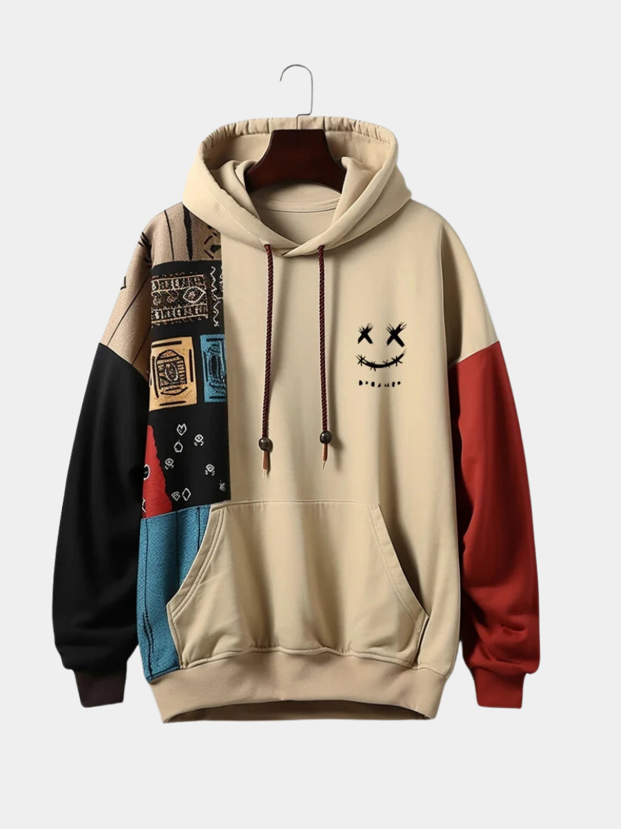 Image of Murray | Men's Graphic Color Block Pullover Hoodie