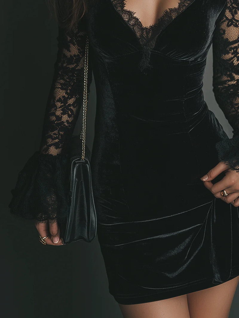 Image of Nadia | Women's V-Neck Bodycon Mini Dress