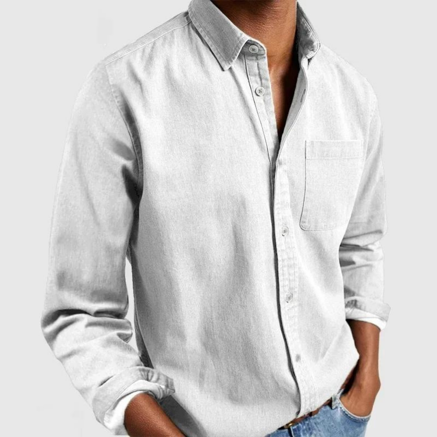 Image of Nate | Men's Long Sleeve Button-Down Casual Shirt