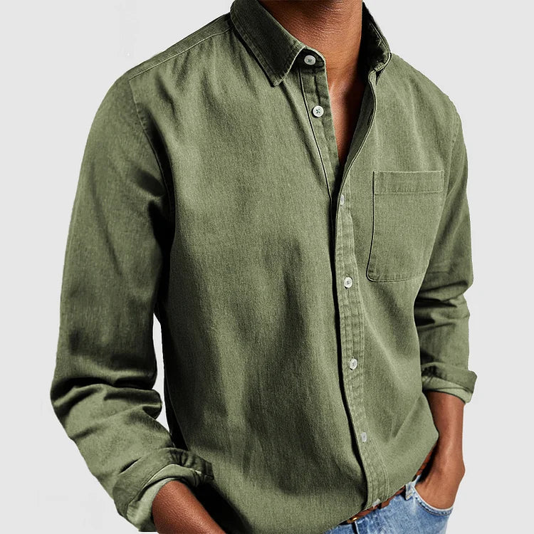 Image of Nate | Men's Long Sleeve Button-Down Casual Shirt