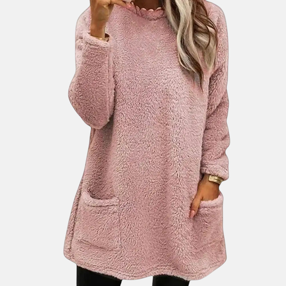 Image of Nina | Women's Long Sleeve Crewneck Pocket Sweater