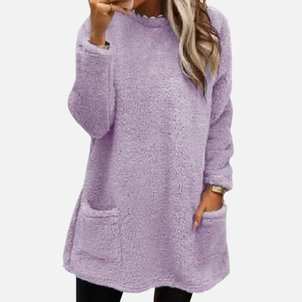 Image of Nina | Women's Long Sleeve Crewneck Pocket Sweater