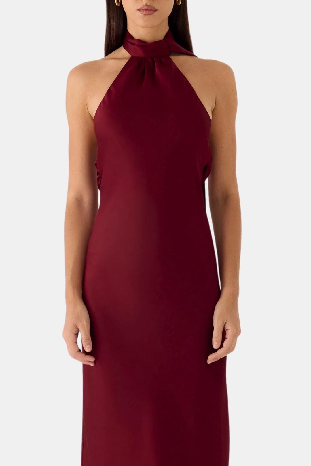 Image of Nina | Women's Sleeveless Halter Maxi Dress