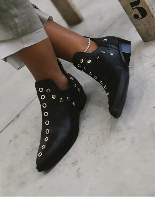 Image of Norma | Women's Pointed Toe Studded Ankle Boots