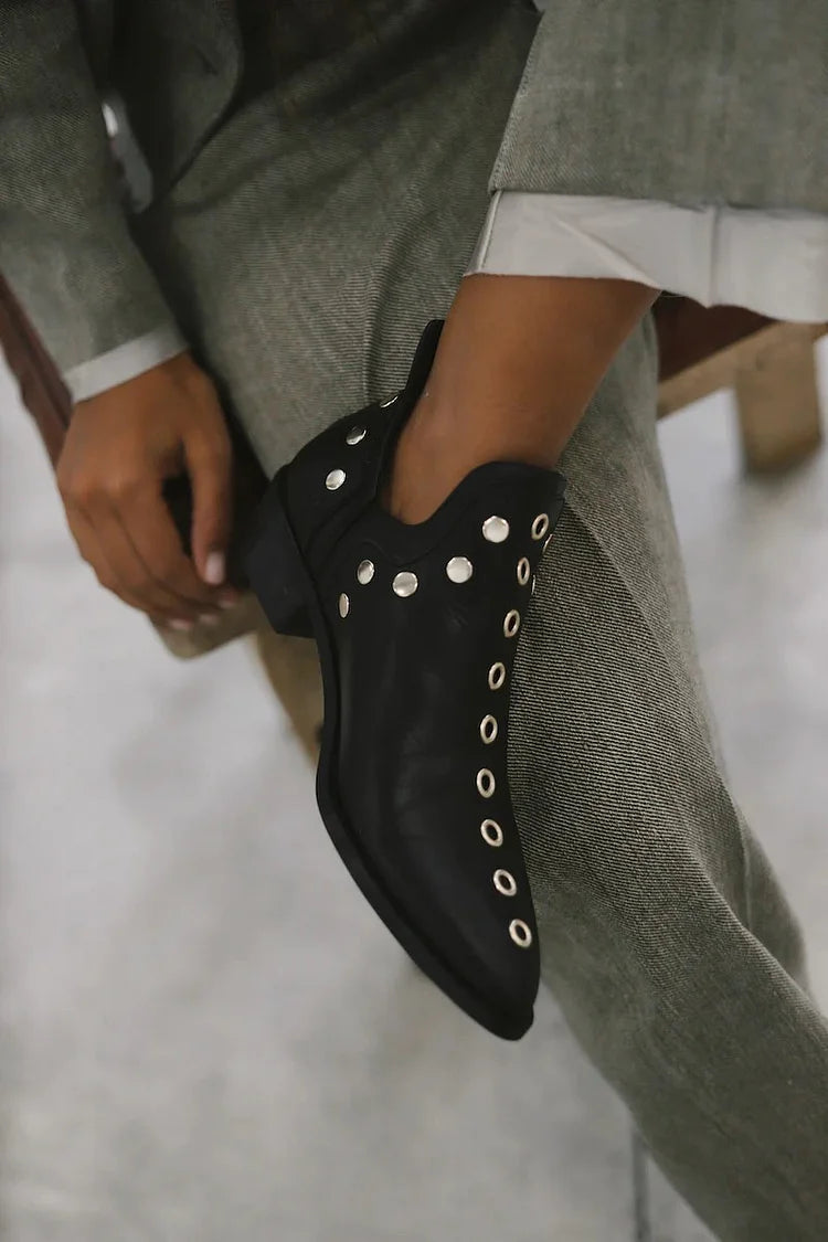 Image of Norma | Women's Pointed Toe Studded Ankle Boots