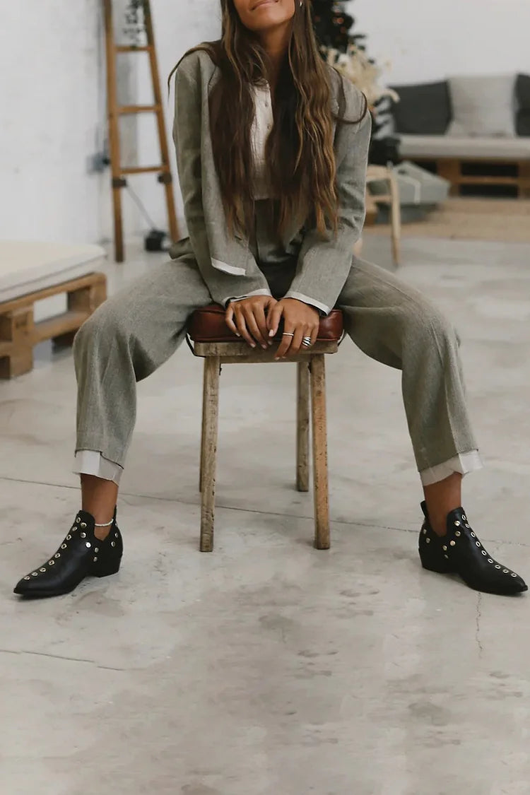 Image of Norma | Women's Pointed Toe Studded Ankle Boots