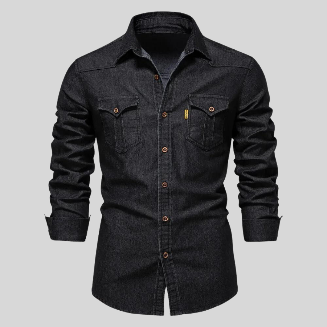 Image of Percy | Men's Long Sleeve Denim Shirt