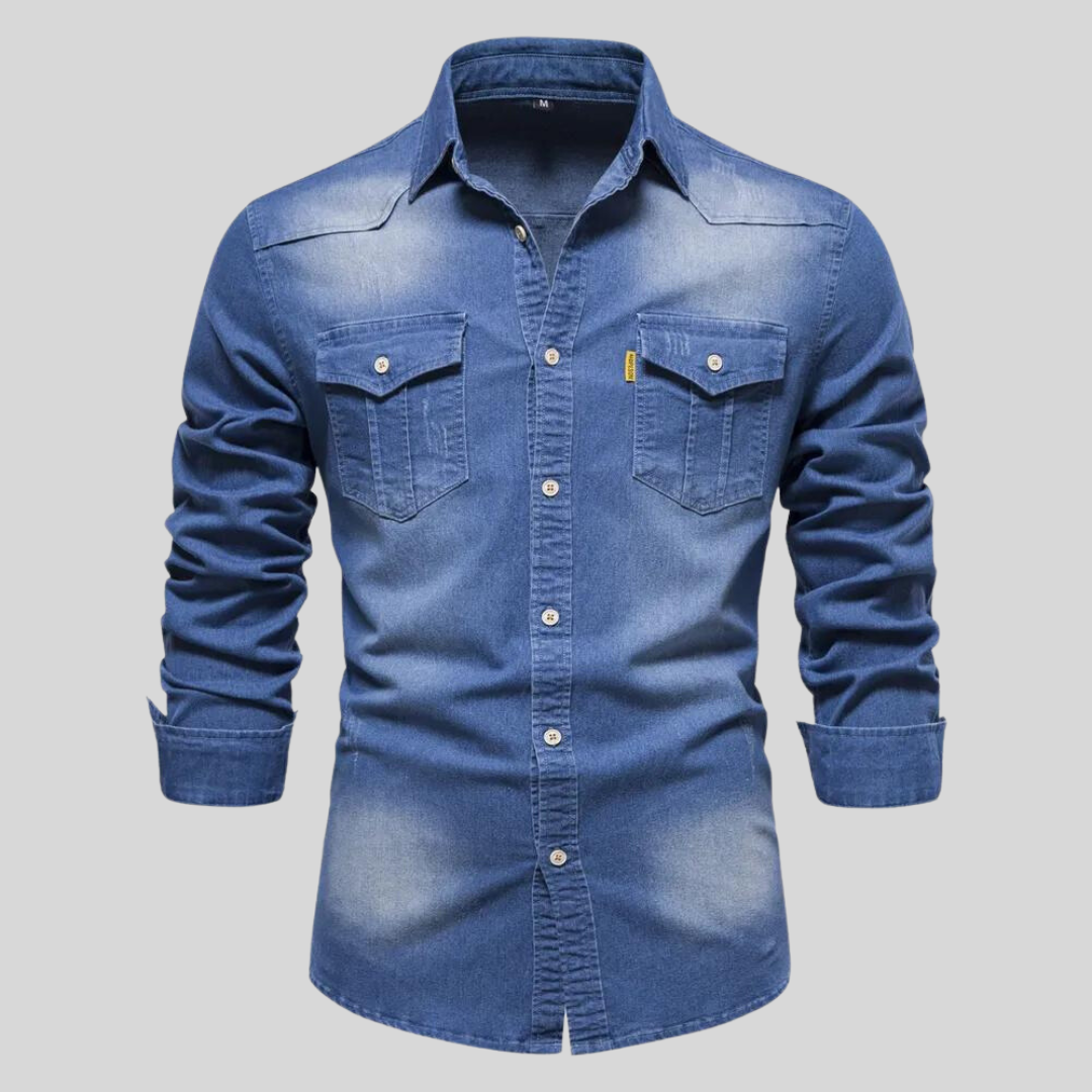 Image of Percy | Men's Long Sleeve Denim Shirt
