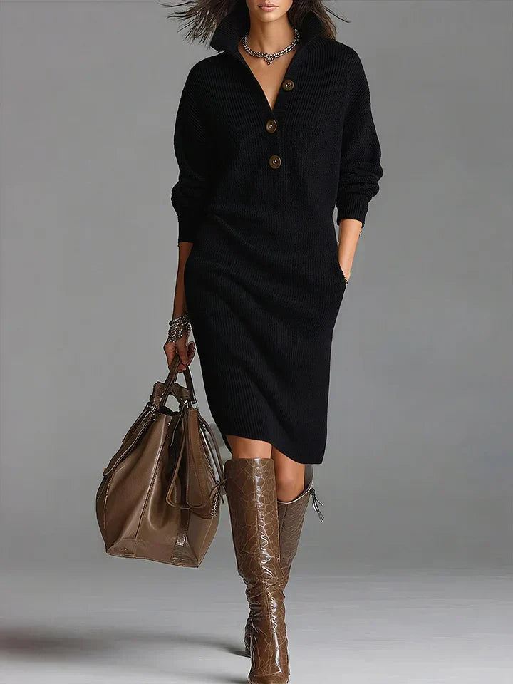 Image of Phyllis | Women's Long Sleeve Sweater Midi Dress