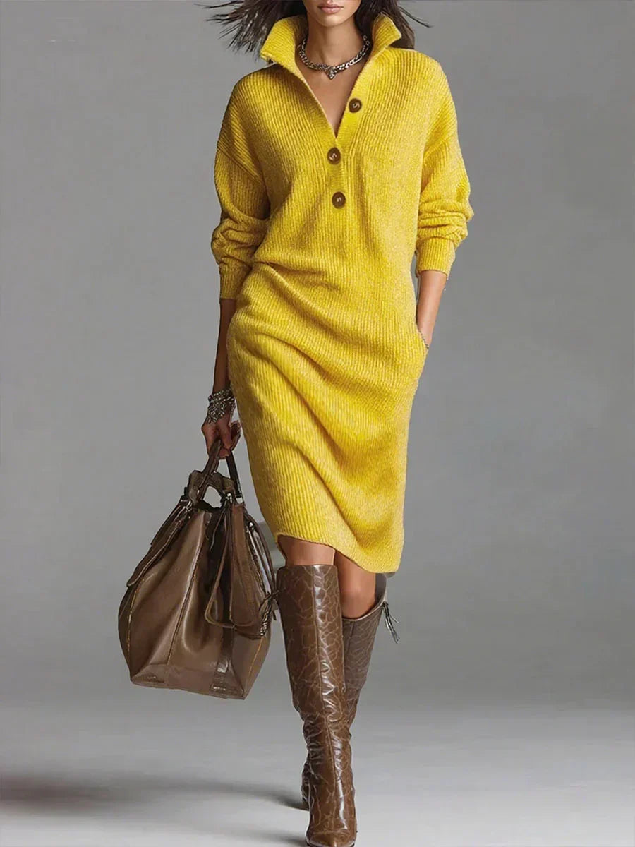 Image of Phyllis | Women's Long Sleeve Sweater Midi Dress