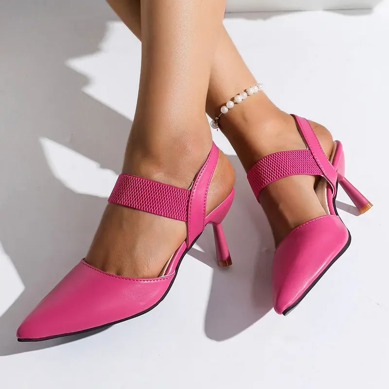 Image of Phyllis | Women's Pointed Toe Slingback Mid Heels