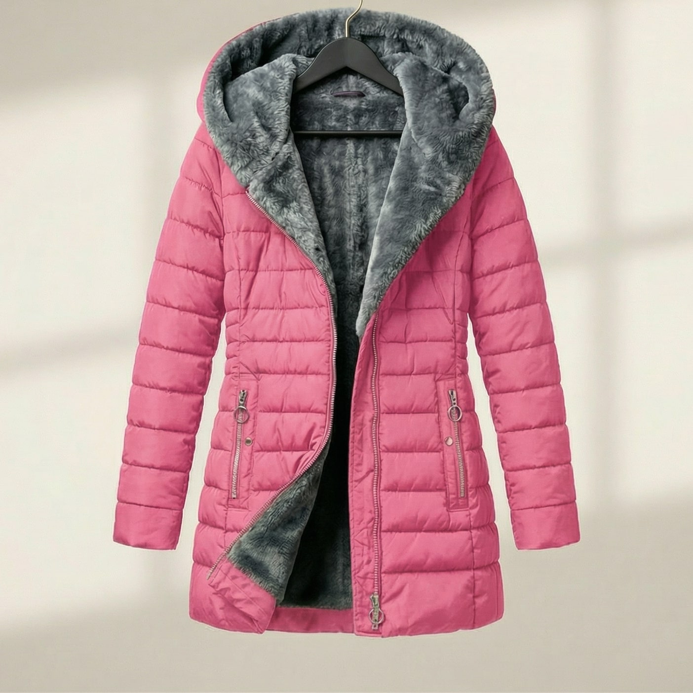 Image of Polly | Women's Hooded Mid-Length Puffer Coat