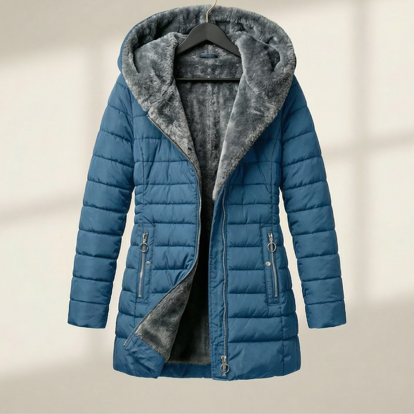 Image of Polly | Women's Hooded Mid-Length Puffer Coat