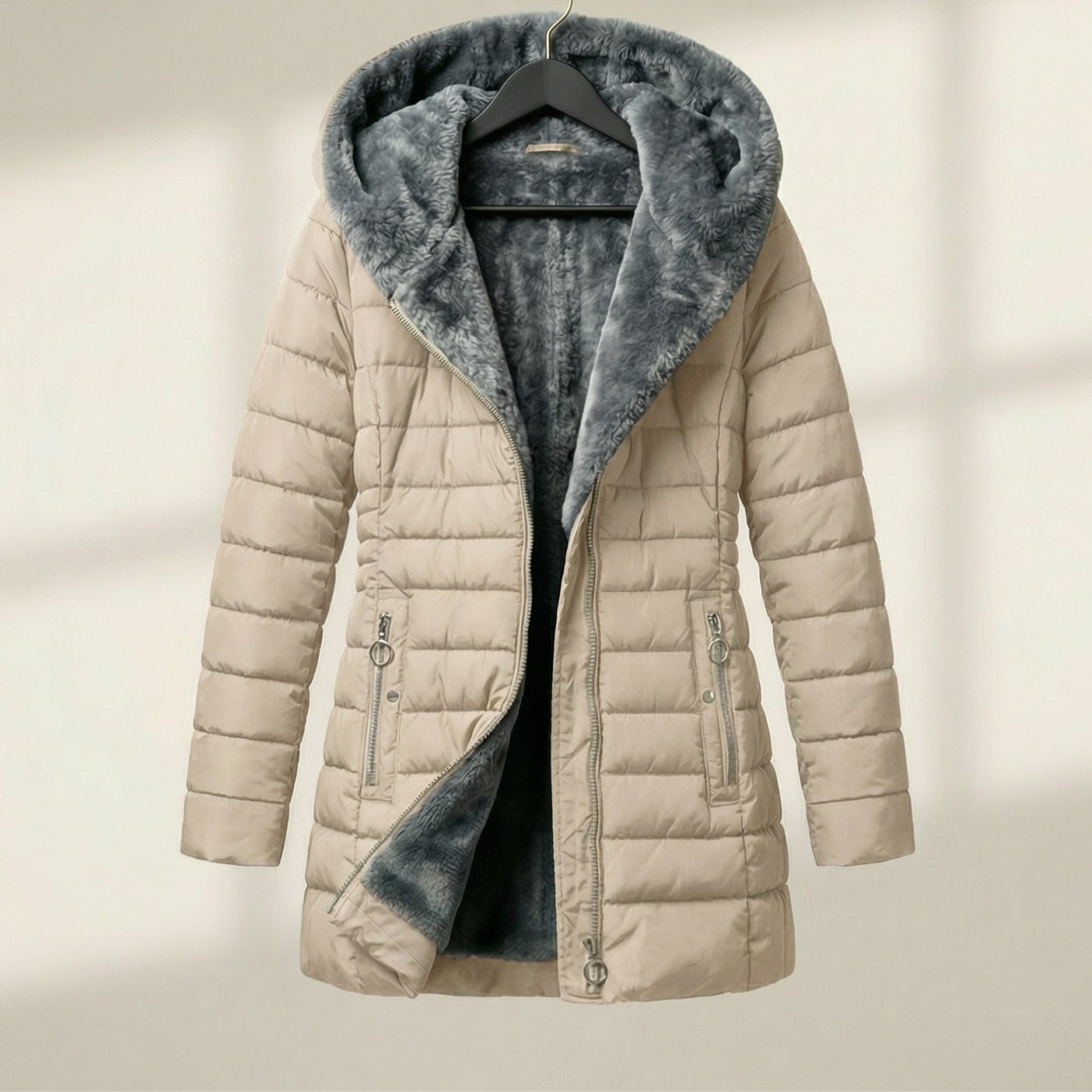 Image of Polly | Women's Hooded Mid-Length Puffer Coat