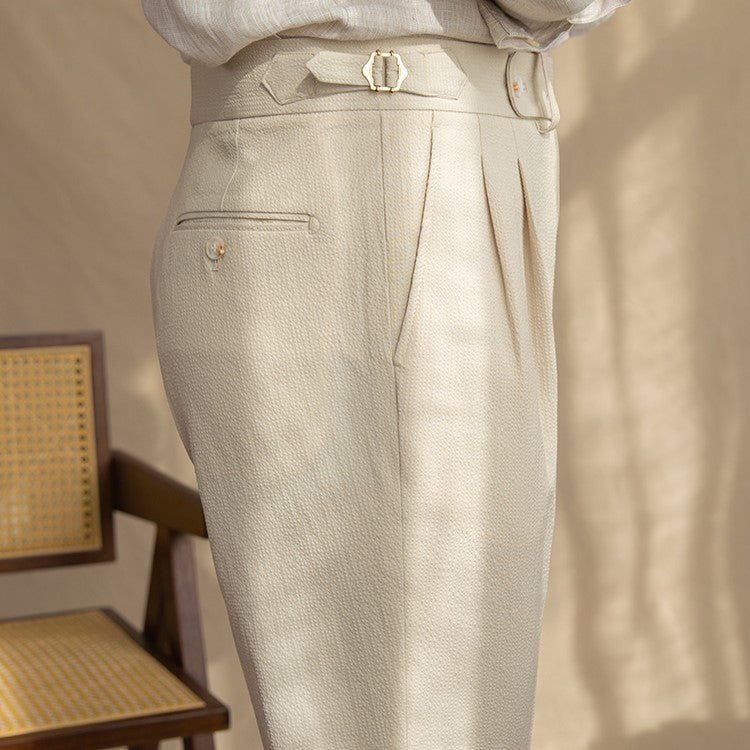 Image of Quincy | Men's Pleated Cropped Dress Pants