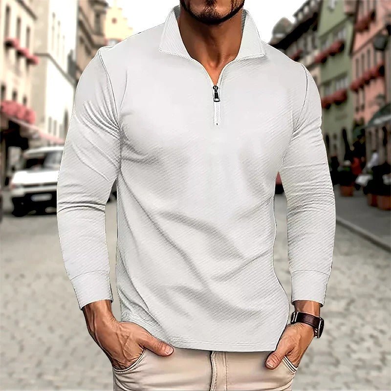 Image of Raphael | Men's Long Sleeve Zip Polo
