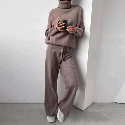 Image of Raven | Women's Turtleneck Relaxed Fit Two-Piece Set