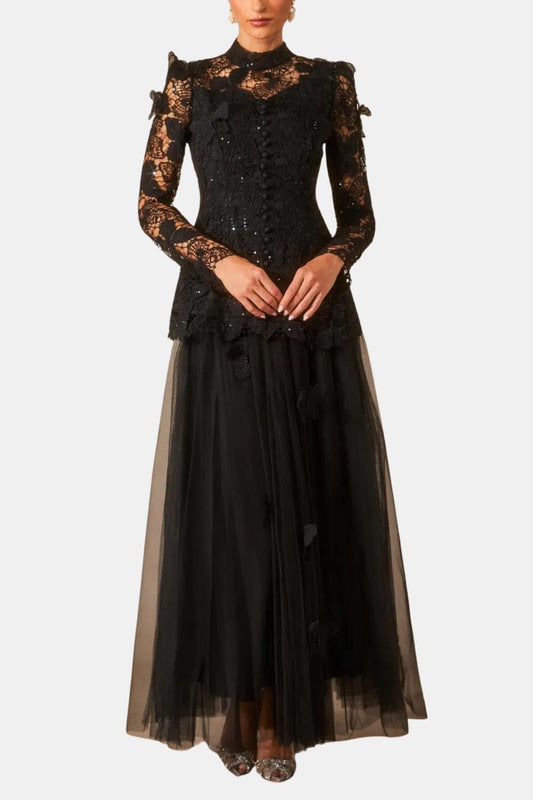 Image of Reba | Women's Long Sleeve Lace Maxi Dress